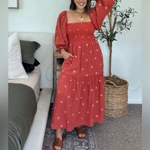 Vici floral dress in rust